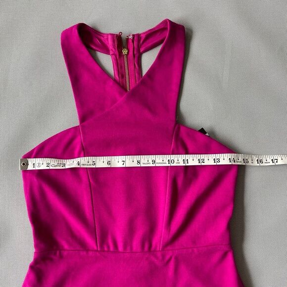 EXPRESS Fuchsia Pink High Neck Halter Mini Dress NEW Women’s Size 4 - Picture 6 of 10